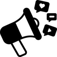 A megaphone with speech bubbles and hearts vector