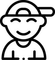 A black and white image of a man wearing a baseball cap vector