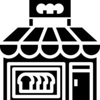 A black and white image of a bakery vector