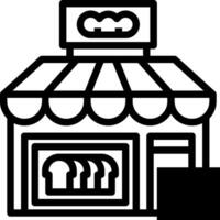 A black and white image of a bakery vector