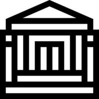 A black and white image of a building with columns vector