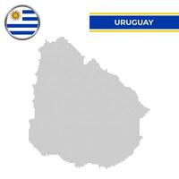 Dotted map of Uruguay with circular flag vector