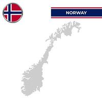 Dotted map of Norway with circular flag vector