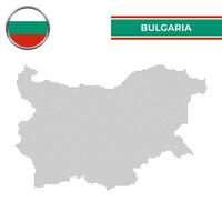 Dotted map of Bulgaria with circular flag vector