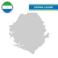 Dotted map of Sierra Leone with circular flag vector