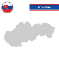 Dotted map of Slovakia with circular flag vector