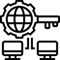 A key and a globe icon vector