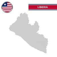 Dotted map of Liberia with circular flag vector