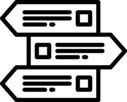 A black and white icon of three boxes vector
