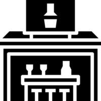 A bar with a glass and a bottle on top vector