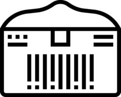 A black and white icon of a box vector