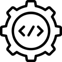 A gearwheel with the word code in it vector
