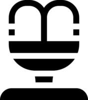 A black and white icon of a microphone vector