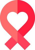Red heart with a ribbon in the middle vector