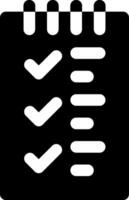 A checklist icon with a pen and paper vector