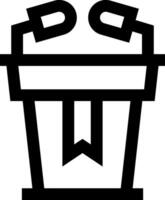 A black and white icon of a trash can vector