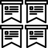 Four black and white icons of a paper clip vector