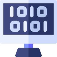 A computer monitor with binary code on it vector