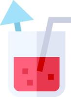 A drink with a straw and a blue arrow vector