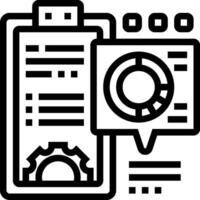 A black and white icon of a clipboard and a clock vector