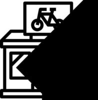 A black and white image of a bicycle in front of a store vector