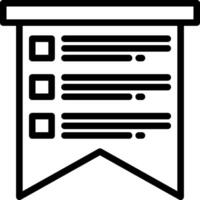 A black and white icon of a check list vector