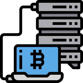 Bitcoin cloud computing vector