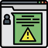 A warning sign on a computer screen vector