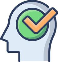 A head with a tick mark on it vector