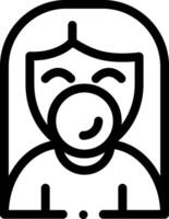 A woman with a pacifier in her mouth vector