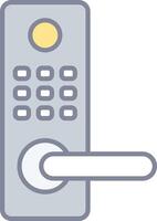 A door handle with a keypad on it vector