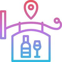 A wine bottle and a map pin on a white background vector