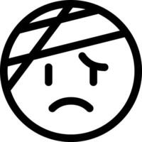 A black and white image of a sad face vector