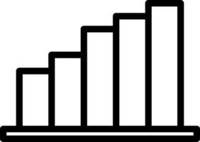 A bar chart icon with a line going up vector