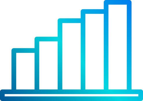 un bar gráfico icono con un azul antecedentes vector