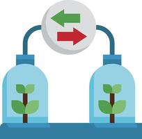 Two bottles with plants in them and a green arrow pointing to the right vector