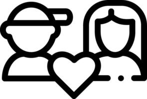 A couple with a heart icon vector