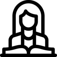 A woman reading a book icon vector