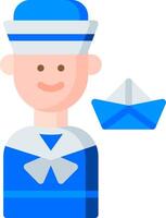 A cartoon sailor holding a paper boat vector