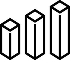 A graph of three cubes with a bar in the middle vector
