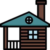 A small cabin with a chimney on top vector