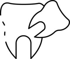 A tooth with a toothbrush on it vector