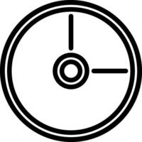 A black and white icon of a clock vector