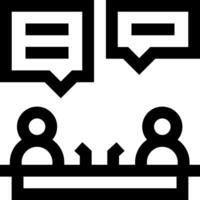 A black and white image of two people sitting at a table vector
