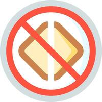 A no bread sign with a slice of bread vector