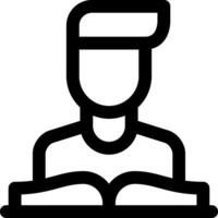 A person reading a book icon vector