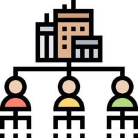 An icon of people sitting on top of a building vector