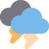 A cloud with a lightning bolt on it vector