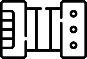 A black and white icon of a musical instrument vector