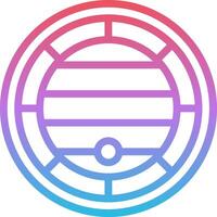 A circular logo with a blue and pink color scheme vector